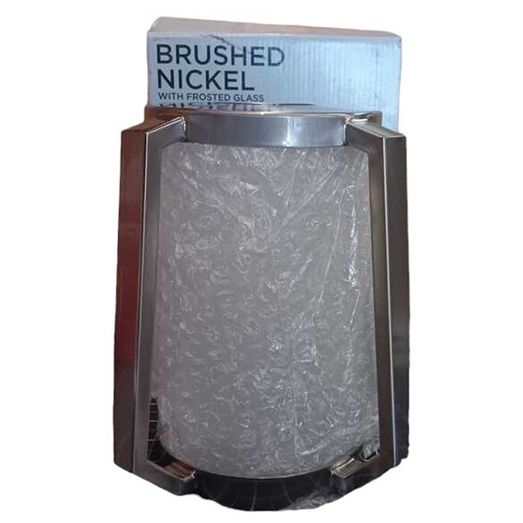 Brushed Nickel Metal Mini Pendant Shade, 7.88"D w/ 2.25" Fitter, Overall 8.16"H - Picture 2 of 4